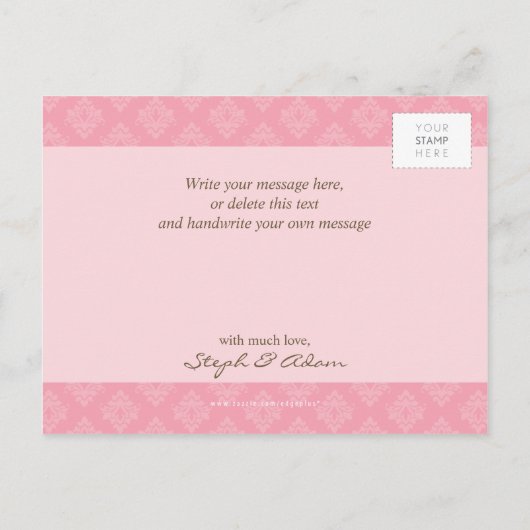 BABY AANKONDIGING:: elegant ingelijst 6 Aankondigingskaart (Achterkant)