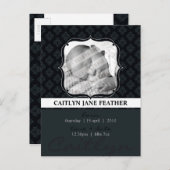 BABY AANKONDIGING:: elegant ingelijst 8 Aankondigingskaart (Voorkant / Achterkant)