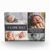 Baby Aankondiging Liefde Pasgeboren Stats Fotocoll Fotoblokken (Voorkant)