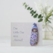Baby Aankondiging: Polymer Clay Baby Aankondigingskaart (Staand voorkant)
