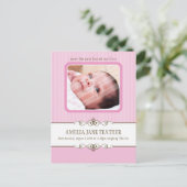 BABY AANKONDIGING:: Preciousness 1 Aankondigingskaart (Staand voorkant)