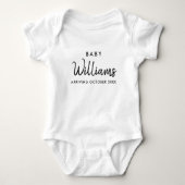 Baby Aankondiging van zwangerschap op persoonlijke Romper (Voorkant)