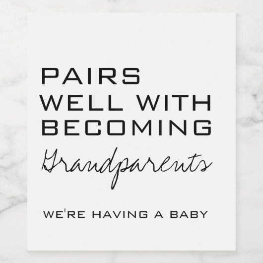 Baby Aankondiging Wijnetiketten | Zwangerschap Wijn Etiket (Enkel label)