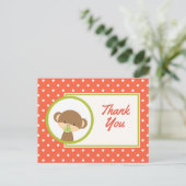 Baby aap met een Baby shower-Bedankt voor Pacifier Briefkaart (Staand voorkant)