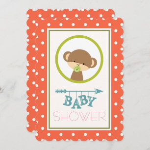 Baby aap met een Baby shower voor Pacifier Kaart