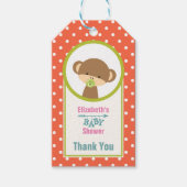 Baby aap met een Pacifier op Polka Dots Bedankt Cadeaulabel (Voorkant)