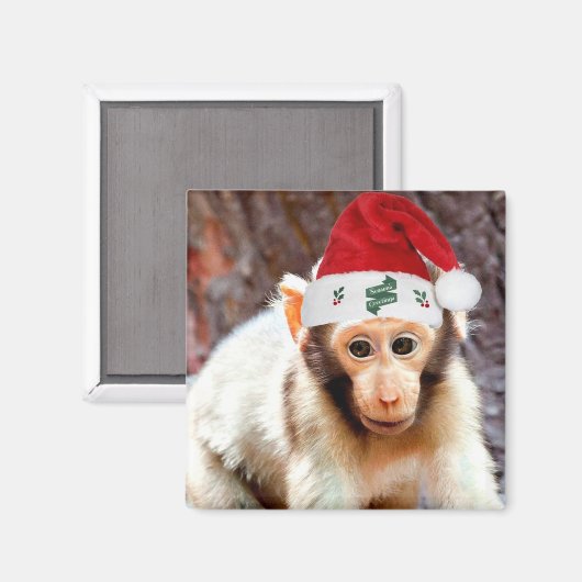 Baby aap met kerstmis magneet (Voorkant / Achterkant)