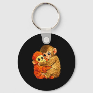 Baby aap slaat - grappige aap knuffel meme sleutelhanger