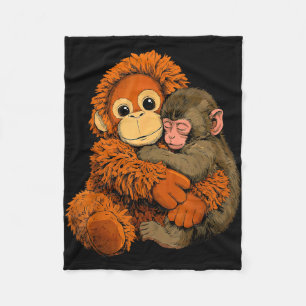 Baby aapje slaat mama aapje knuffel warm speelgoed fleece deken