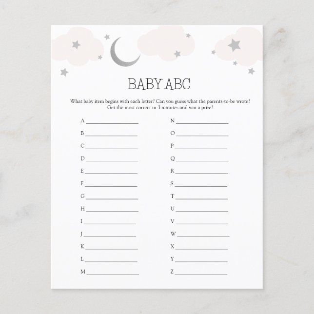 Baby ABC Baby shower Game (Voorkant)