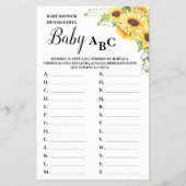 Baby ABC engels spaans babyshower spelkaart Flyer (Achterkant)