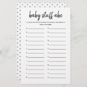 Baby ABC Minimalistisch Baby shower Game (Voorkant / Achterkant)