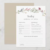 Baby Advies en Voorspellingen Baby shower Wildflow Kaart (Voorkant / Achterkant)