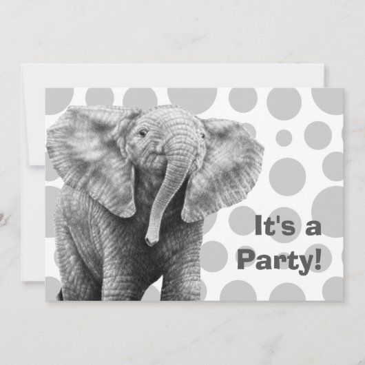 Baby African Elephant Spots Party Uitnodiging (Voorkant)
