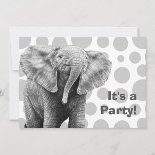 Baby African Elephant Spots Party Uitnodiging