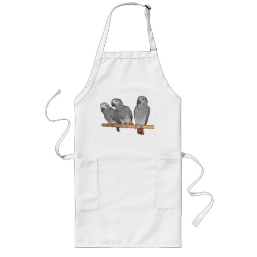 Baby African Grey Apron Lang Schort (Voorkant)