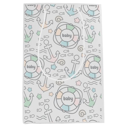 Baby Ahoy Nautical Baby Cadeau Sac (Devant)