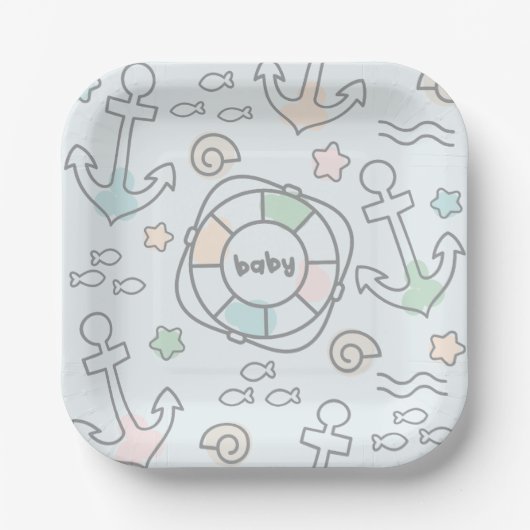 Baby Ahoy Papier Bord (Voorkant)
