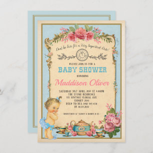 Baby Alice in Wonderland Tea Party nodigt uit Kaart