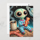 baby alien eet spek briefkaart (Voorkant / Achterkant)