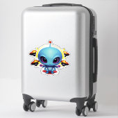 Baby Alien en UFO's Sticker (Koffer)