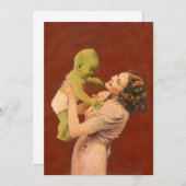  Baby Alien Invite Kaart (Voorkant / Achterkant)