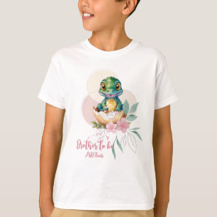 Baby Alligator Hatching Floral Brother T-shirt
