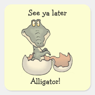Baby Alligator Hatching van eierscheurtjes Vierkante Sticker