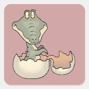 Baby Alligator Hatching van eierscheurtjes Vierkante Sticker