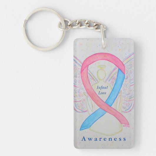 Baby Angel Awareness Ribbon Sleutelhanger (Voorkant)