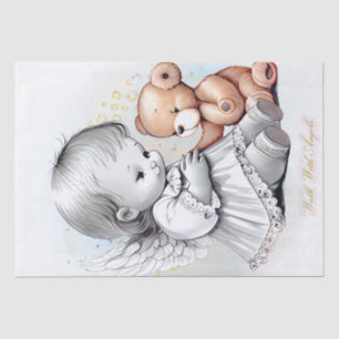 Baby Angel en Teddy Bear Waterverf Tissuepapier