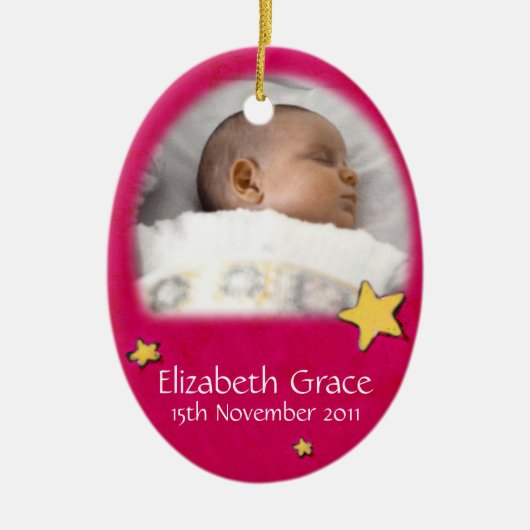 Baby angel kerstrood ornament eigen foto (Voorkant)
