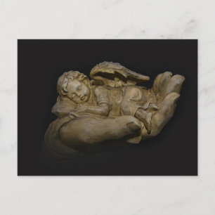 Baby Angel Wings slaapt in de hand Briefkaart