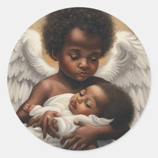 Baby Angels Ronde Sticker (Voorkant)