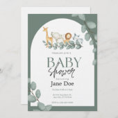Baby Animal Baby Shower Invitation (Devant / Derrière)