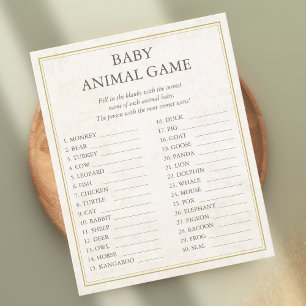 Baby Animal Game Ons volgende Chapter Baby shower Flyer