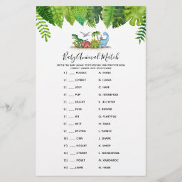 Baby Animal Match Dinosaur Baby shower Game