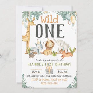 Baby Animal Safari Uitnodiging