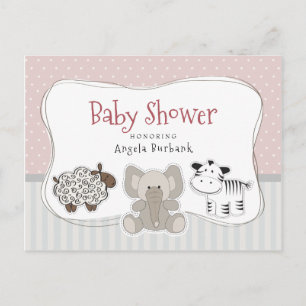 Baby Animals Baby shower Uitnodiging