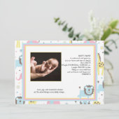 Baby Animals Blue Lion Baby Aankondiging (Staand voorkant)