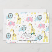 Baby Animals Blue Lion Baby Aankondiging (Achterkant)