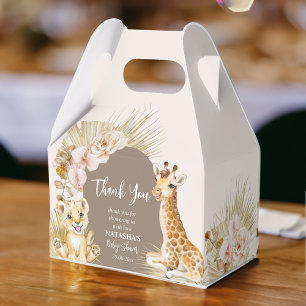 Baby animals boho arch baby shower bedankt bedankdoosjes