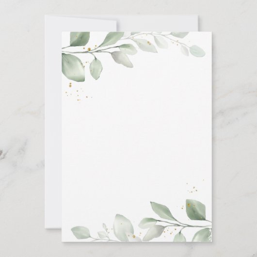 Baby Animals Forest Leaves Baby shower Invitation Kaart (Achterkant)