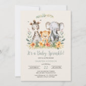 Baby Animals Oerwoud Safari Zoo Baby shower Kaart (Voorkant)