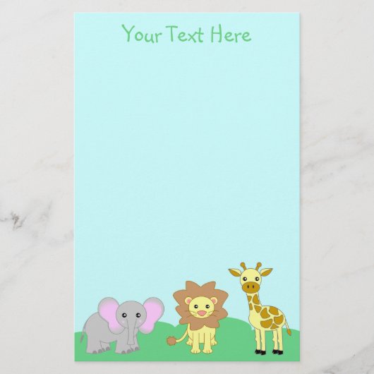 Baby Animals Stationery Briefpapier (Voorkant)