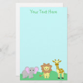 Baby Animals Stationery Briefpapier (Voorkant / Achterkant)