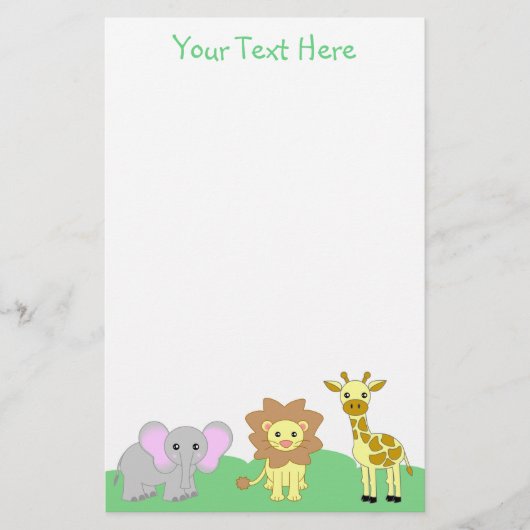 Baby Animals Stationery Briefpapier (Voorkant)