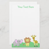 Baby Animals Stationery Briefpapier (Voorkant / Achterkant)