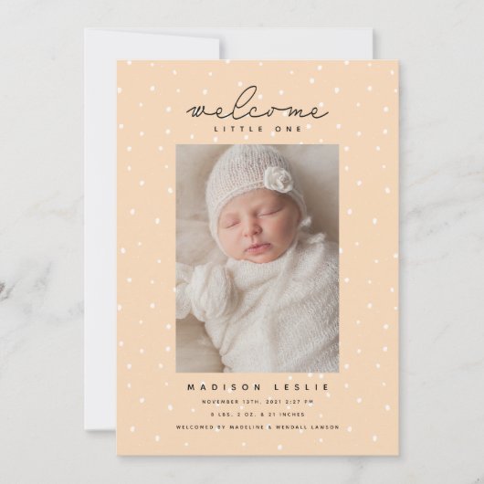 BABY ANNOUNCEMENT Polka Dots Aankondiging (Voorkant)