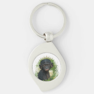 Baby Ape In The Grass Sleutelhanger